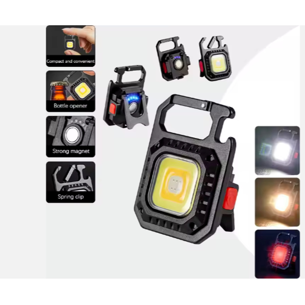 Rechargeable keychain bike & camp waterproof magnetic SUPER BRIGHT COB LED Light